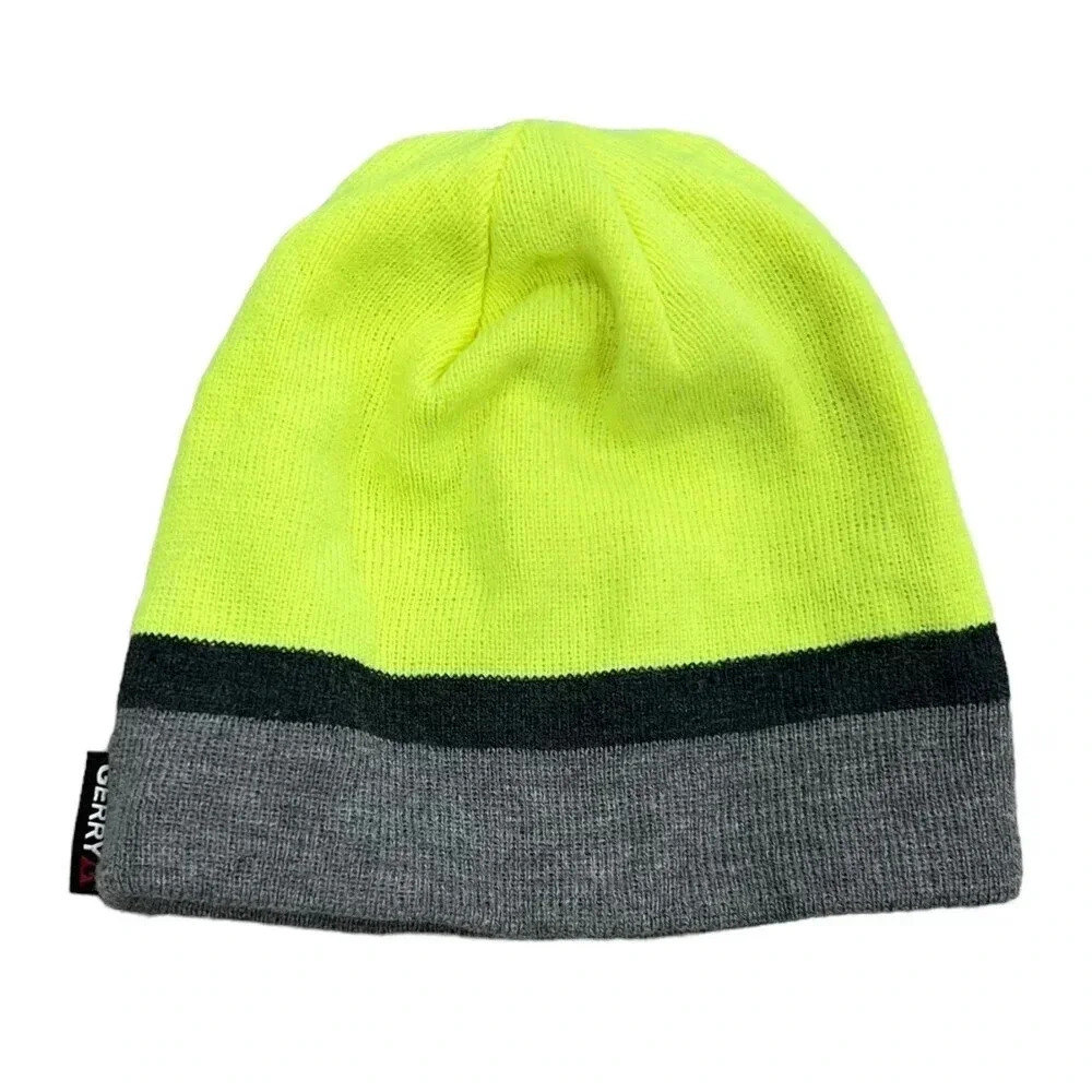Gerry Neon Green Color Block Beanie Hat